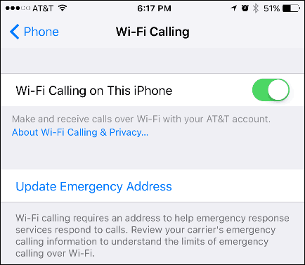 Ativar chamadas Wi-Fi em um iPhone