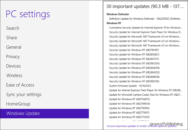 Atualização do Windows RT