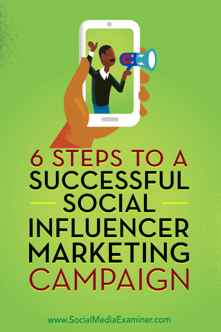 6 etapas para uma campanha de marketing de influenciador social de sucesso por Juliet Carnoy no examinador de mídia social.