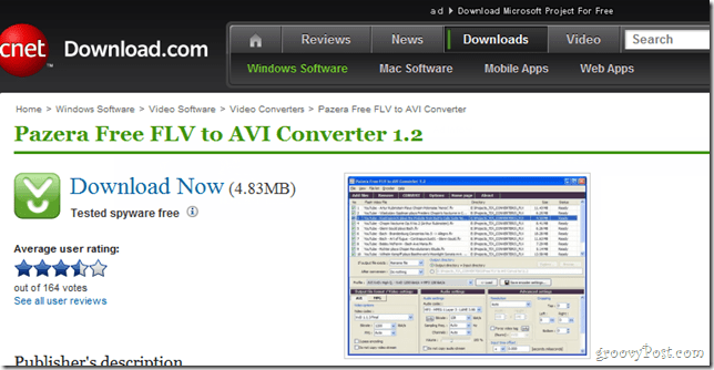 Panzera FLV para AVI Downloader