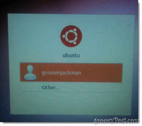 escolha o novo usuário do ubuntu