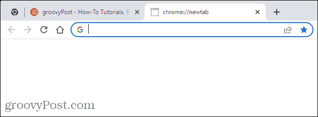 Uma página Nova guia em branco no Chrome