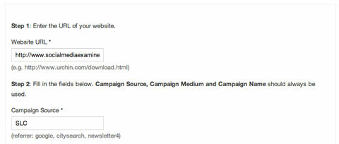 marcador de campanha slc no google url builder