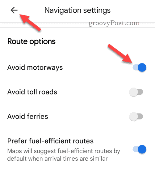 Configuração para sempre evitar rodovias no Google Maps