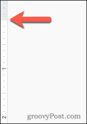 A régua de margem da página superior no Google Docs