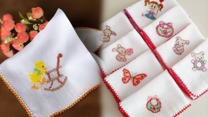 A fabricação de bordas mais prática do lenço! Como fazer toalhetes na boca do bebê? Laço da agulha dos toalhetes do bebê