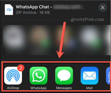 opções de exportação do whatsapp