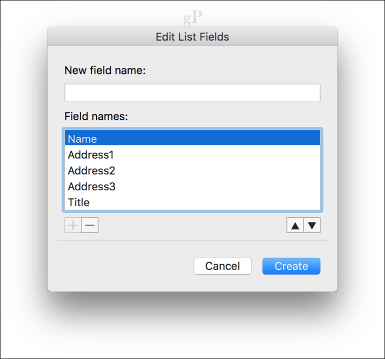 Microsoft Word para Mac Mail Merge - Nomes de Campos