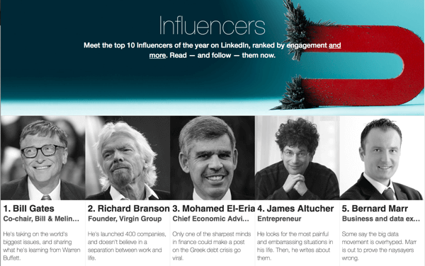 Os 10 maiores influenciadores do LinkedIn