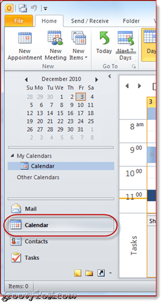 Calendário do Google para o Outlook 2010