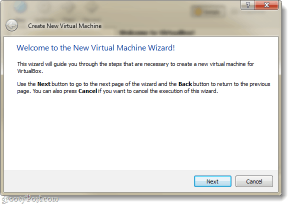 assistente de nova máquina virtual do virtualbox