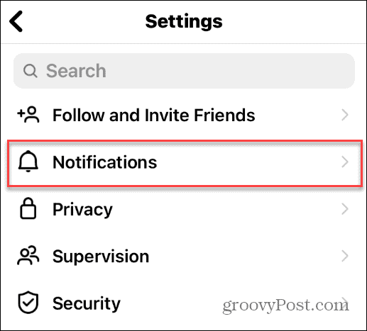 notificações do instagram