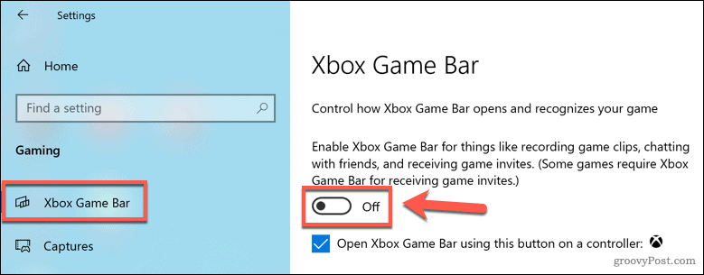 Desativando a Barra de Jogo Xbox no Windows 10