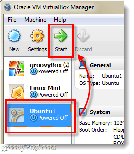 inicie o ubuntu vm