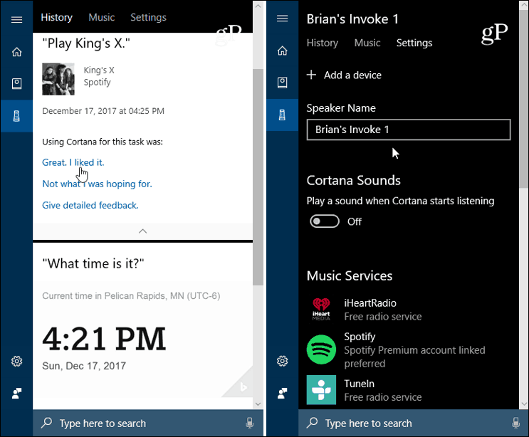 Configurações de chamada do Cortana Windows 10