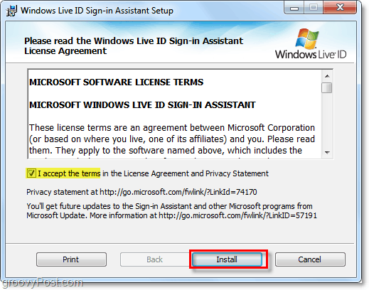 vincule sua conta do Windows 7 instalando o assistente de login com ID ao vivo