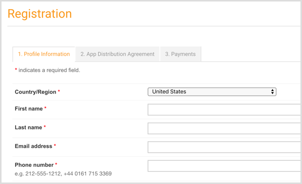Preencha os detalhes da conta para configurar sua conta de desenvolvedor Amazon.