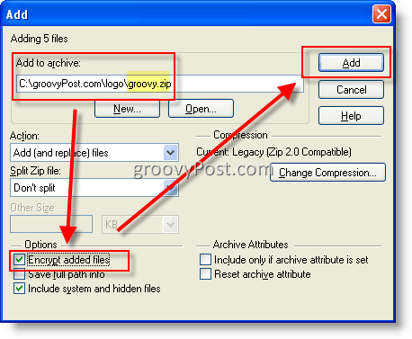 Criptografar arquivos usando o WinZip AES