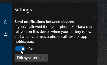 Obter notificações do Android no dispositivo Windows 10