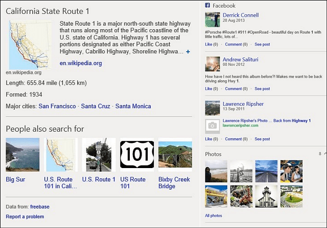 Novos recursos de pesquisa do Bing