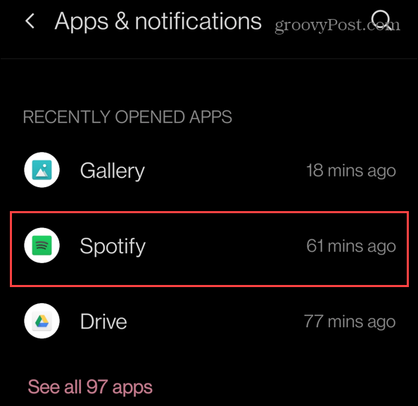 aplicativos instalados recentemente Spotify