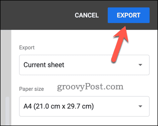 Botão Exportar Planilhas Google para PDF