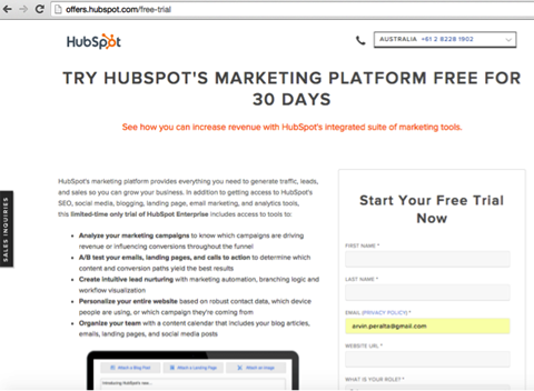 gerador de chumbo hubspot