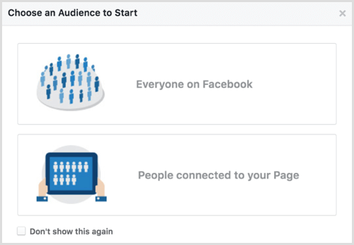 O Facebook Audience Insights escolhe o público para começar