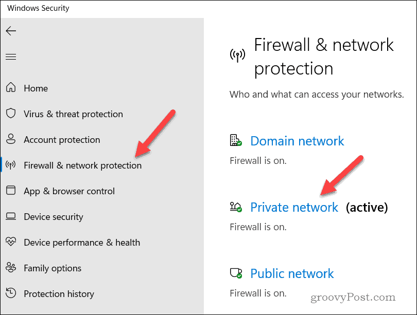 Abra as propriedades do firewall do Windows