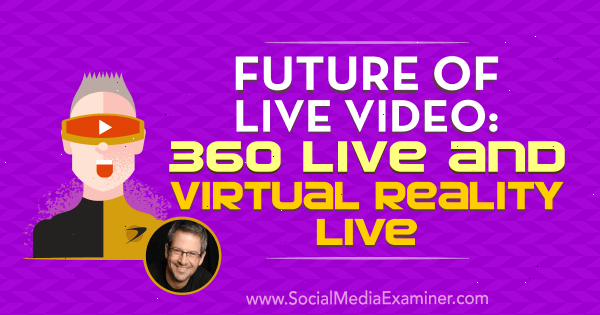 Future of Live Video: 360 Live e Virtual Reality Live apresentando ideias de Joel Comm no podcast de marketing de mídia social.
