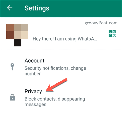 Abra as configurações de privacidade do Android