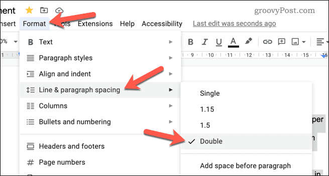 Definir espaçamento duplo entre linhas no Google Docs