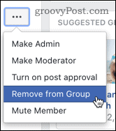 Facebook remover membro do grupo