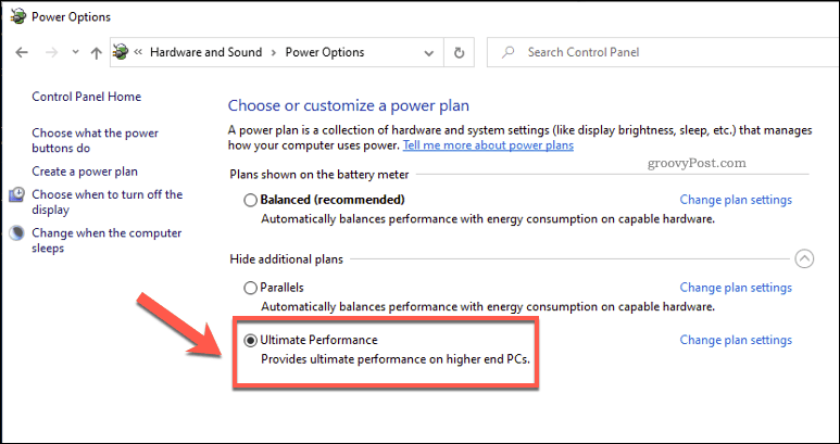 Habilite o modo de desempenho máximo no Windows 10