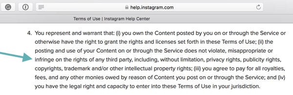 Os Termos de Uso do Instagram declaram que os usuários devem cumprir as Diretrizes da comunidade.