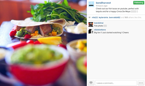 Perfil do Instagram Bondi harvest