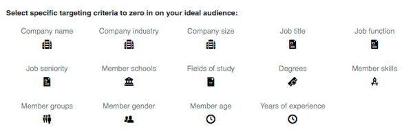 Você pode adicionar outras opções de segmentação à sua campanha do LinkedIn.