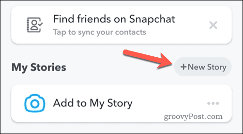 Criando uma nova história no Snapchat