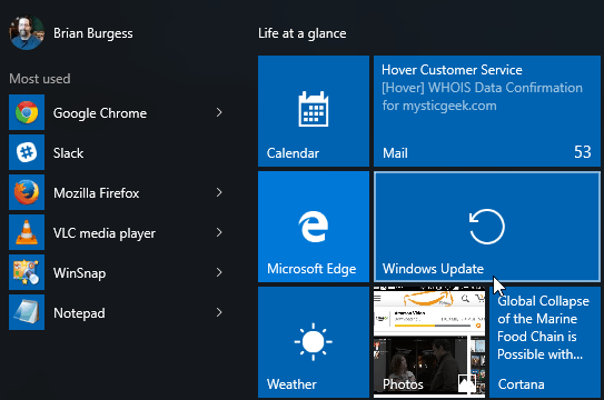Windows Update Inicie o Windows 10