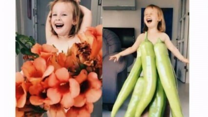 Ela fez roupas para a filha com frutas e legumes!