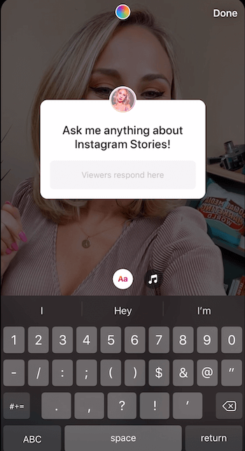 adicionar adesivo de perguntas à história do Instagram