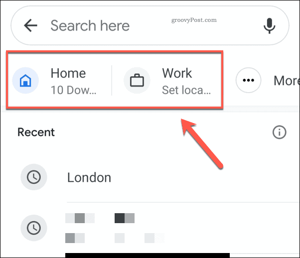 Ícones de endereços de casa e trabalho do Google Maps