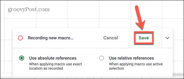 planilhas do google salvar macro