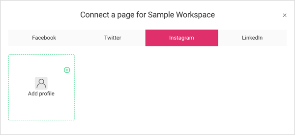 Conecte a conta do Instagram ao espaço de trabalho planejável