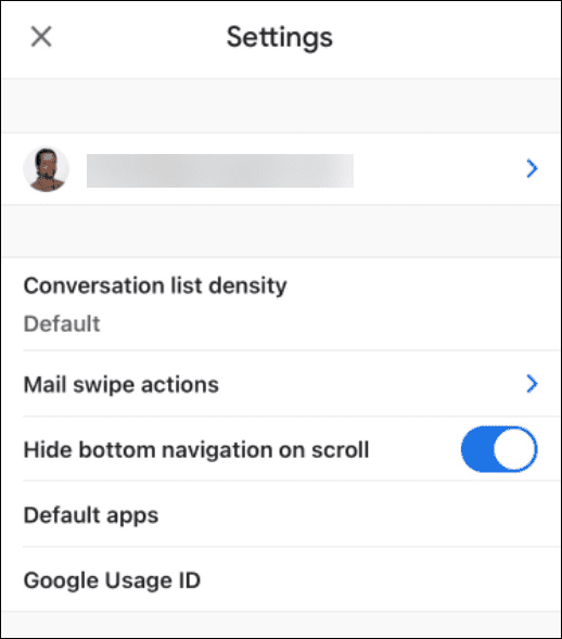 selecione conta gmail iphone