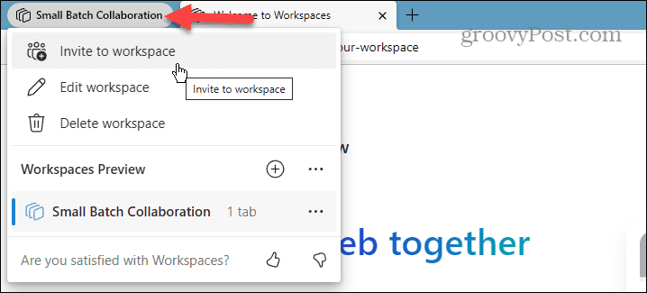 Espaços de trabalho do Microsoft Edge