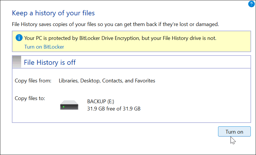 Usar o histórico de arquivos no Windows 11
