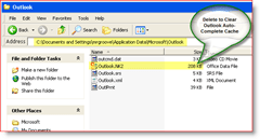 Limpar o cache completo automático do Outlook - Windows XP