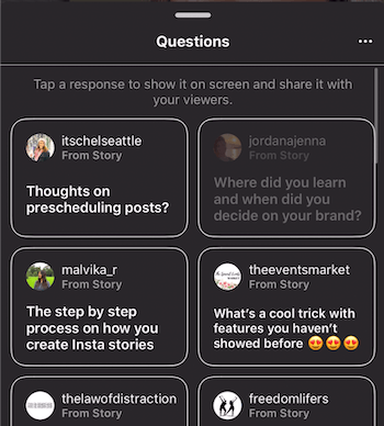 Perguntas e respostas nas histórias do Instagram