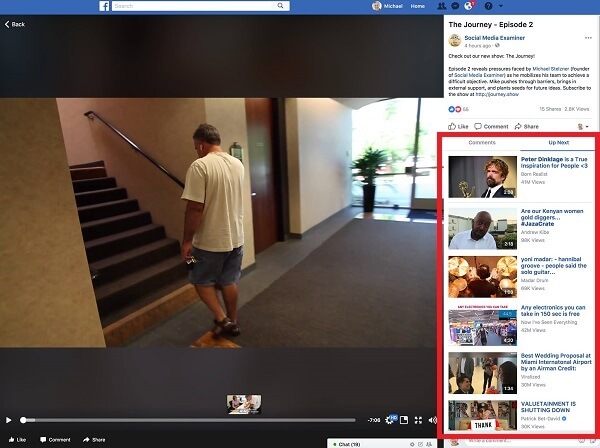 O Facebook parece ter dado aos vídeos na área de trabalho uma sensação mais parecida com um relógio com guias separadas para 